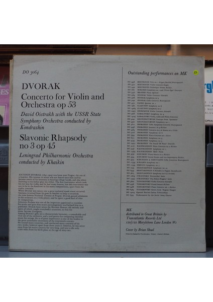 Dvorak Violin Concerto ,ingiliz Baskı Lp