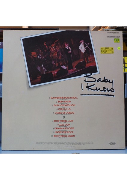 Rubettes* Baby I Know ,almanya Baskı 1977 Lp