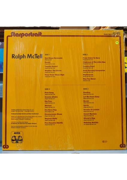 Ralph Mctell * Starportrait,almanya Baskı 1978 2lp