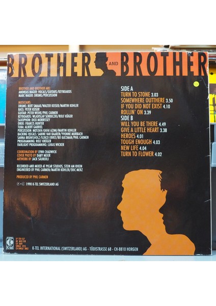 Brother And Brother* Somewhere Outthere,isviçre Baskı 1990 Lp fiyatları