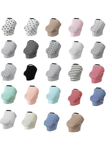 Çok Fonksiyonlu Pamuklu Hemşirelik Havlu Güvenlik Koltuğu Yastık Arabası Kapağı (Kahverengi ve Beyaz Şeritler) (Yurt Dışından) fırsatları