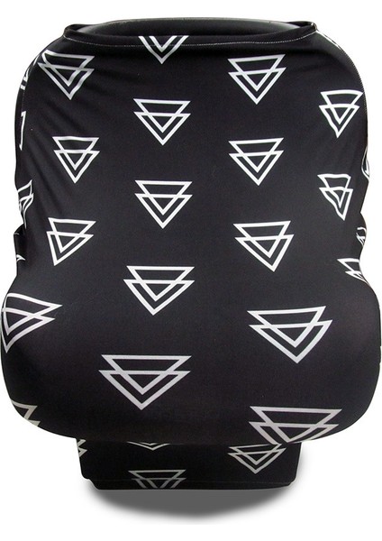 Bebek Arabası Ön Cam Emzirme Havlu (Siyah Üçgen) (Yurt Dışından)