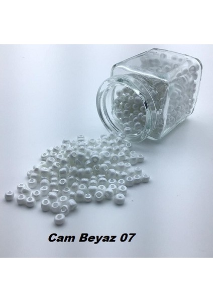 Kum Boncuk (0,5 Mm-1 Paket 100GR) Cam Beyaz 07