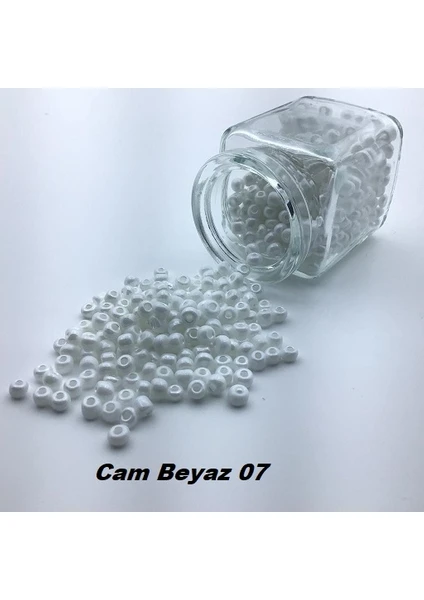 Erdal Ticaret Kum Boncuk (0,5 Mm-1 Paket 100GR) Cam Beyaz 07