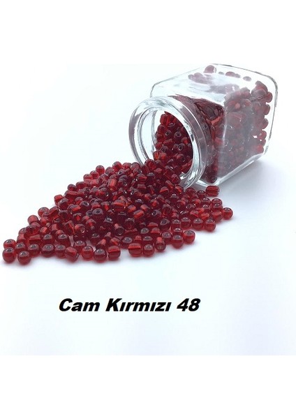 Erdal Ticaret Kum Boncuk (0,5 Mm-1 Paket 100GR) Cam Kırmızı 48