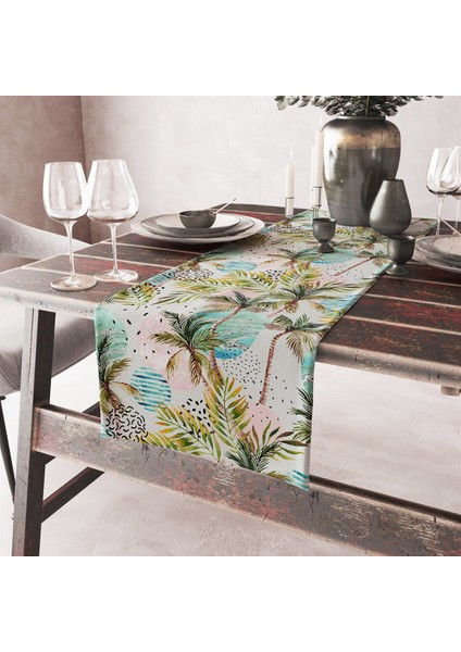 Palmiye Ağaç Desenli 50X140 cm Runner