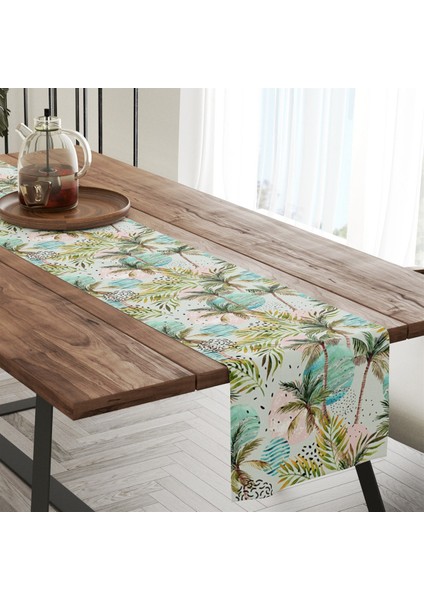 Palmiye Ağaç Desenli 50X140 cm Runner