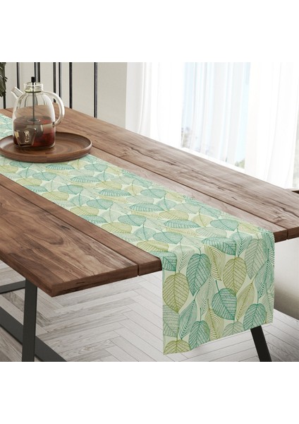 Geometrik Yaprak Desenli 50X140 cm Runner
