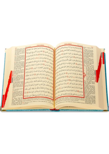 Mealli Kuranı Kerim - Kadife Kaplı - Allah Lafızlı - Orta Boy - Mavi Renk (Ciltli)
