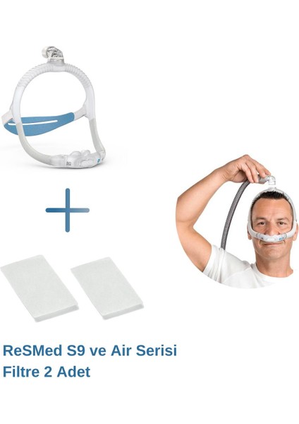 Airfit P30ı Cpap Burun Yastık Maskesi (Std)+Resmed S9 Ve Air Serisi Filtre 2’Li Paket