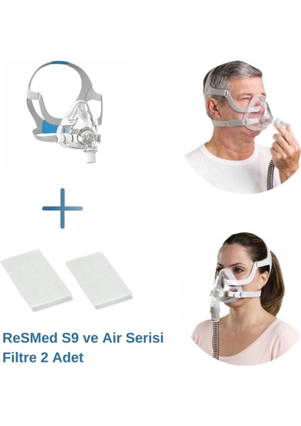 Airfit F20 Tam Yüz Cpap Maskesi (Large Boy) +Resmed S9 Ve Air Serisi Filtre 2’Li Paket