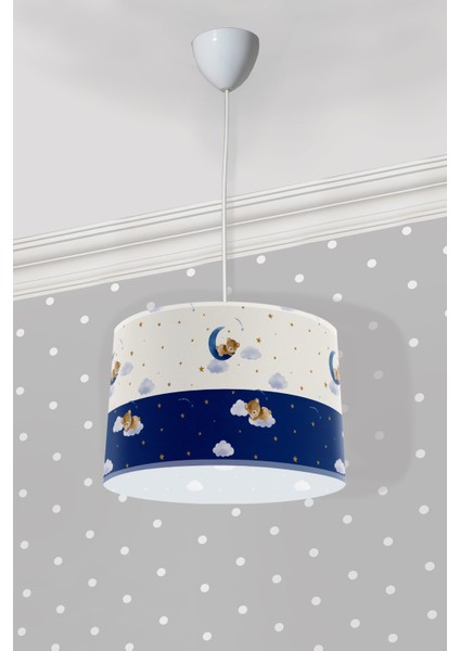 Sevimli Uyuyan Ayıcık ve Yıldızlar Çocuk Odası Sarkıt Avize