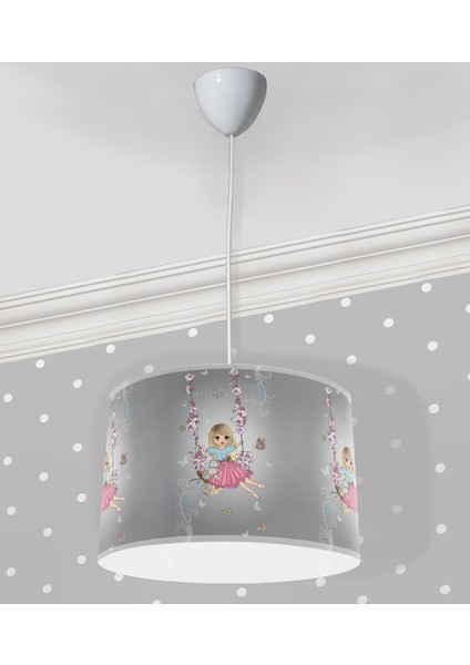 Prenses Peri Kız Kelebeklli Çiçekli Çocuk Odası Sarkıt Avize