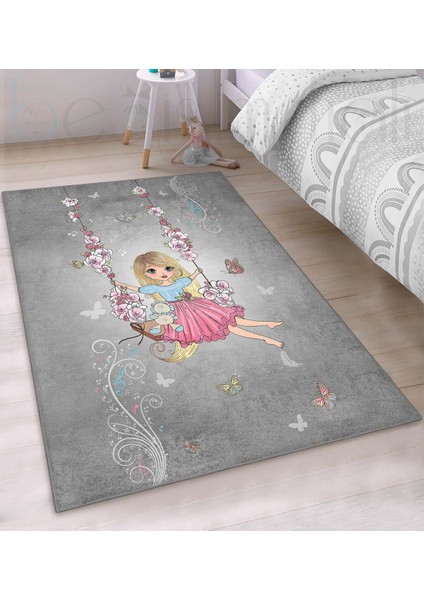 Prenses Peri Kız Kelebeklli Çiçekli Çocuk Odası Halısı fiyatları