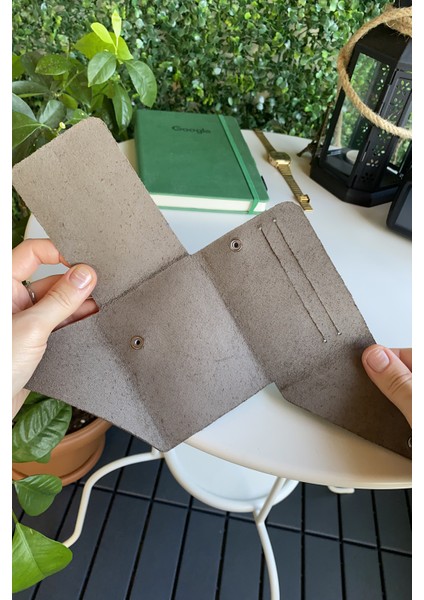 Vista - Hakiki Deri Unisex Natürel Minimal Origami Cüzdan fırsatları
