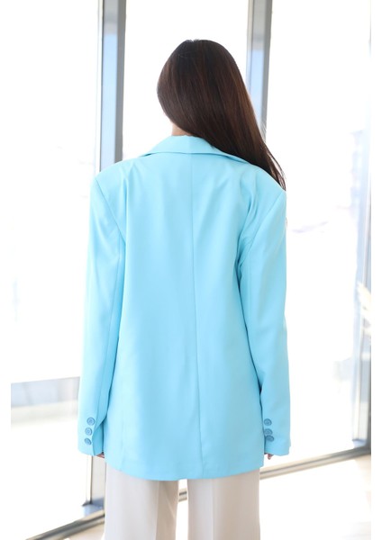 Retro Palazzo Ceket-Turkuaz indirimleri