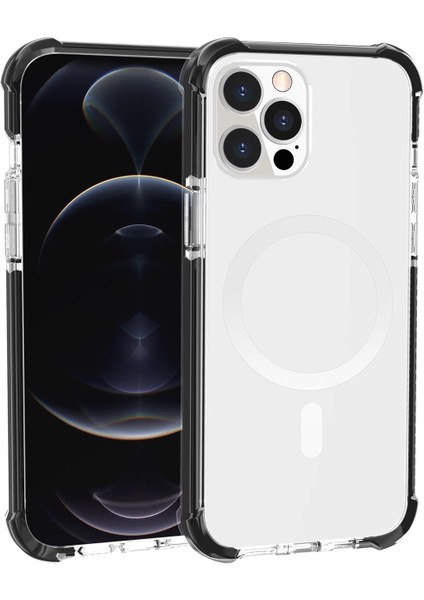 Magsafe Mags 13 Iphone 13 Pro Şeffaf Siyah Için