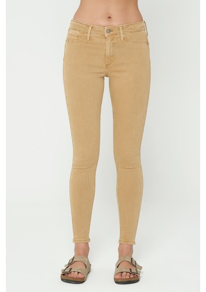 Judy Camel Normal Bel Fermuarlı Skinny Fit Jean Pantolon C 4521-117