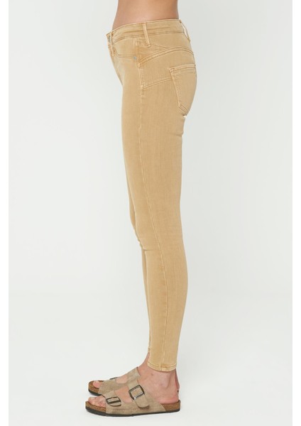 Judy Camel Normal Bel Fermuarlı Skinny Fit Jean Pantolon C 4521-117