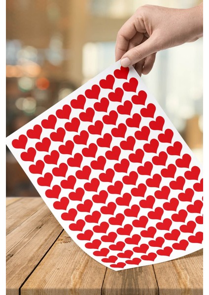 220 Adet 2 cm Yapışkanlı Kalp Şekilli Kırmızı Sticker Etiket Paketleme Parti Hediyeleri fırsatları