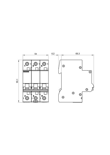 Trifaze 3X25A C Tipi Otomatik Sigorta 6ka 3 Kutuplu 5SL6325-7YA fiyatları