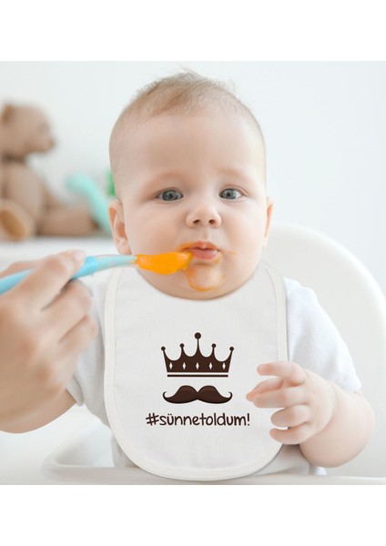 Kids Sünnet Oldum Tasarımlı Bebek Mama Önlüğü - Model 1 fiyatları