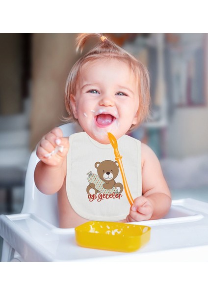 Kids Sevimli Ayı Tasarımlı Bebek Mama Önlüğü - Model 1 fiyatları