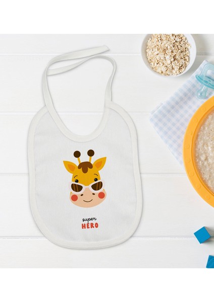 Kids Super Hero Tasarımlı Bebek Mama Önlüğü - Model 1