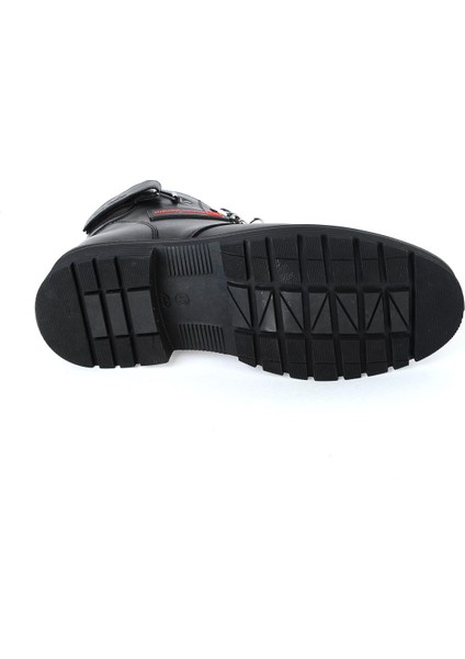 77648 Siyah Kışlık Bağcıklı Fermuarlı Deri Erkek Bot fırsatları