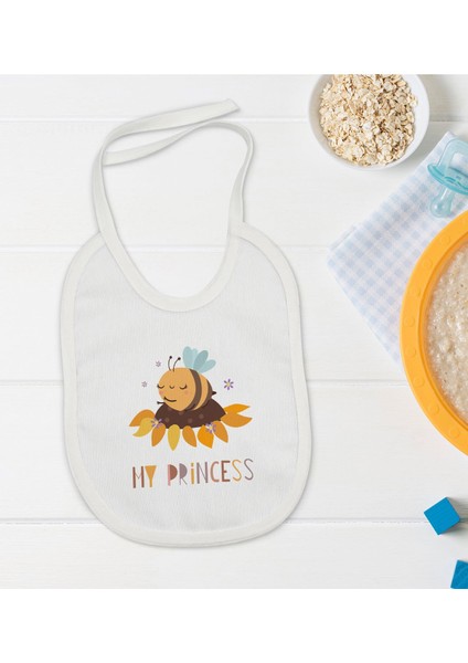 Kids My Princess Tasarımlı Bebek Mama Önlüğü - Model 1