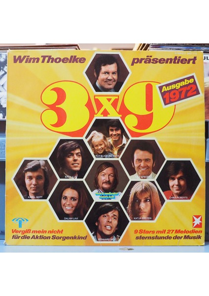 Wim Thoelke Präsentiert: 3x9 - 9 Stars Mit 27 Melodien ,almanya Baskı 1972 Lp