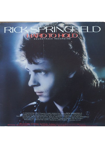 Rick Springfield, Hard To Hold,soundtrack Recording,u.s.a Baskı 1984 Lp