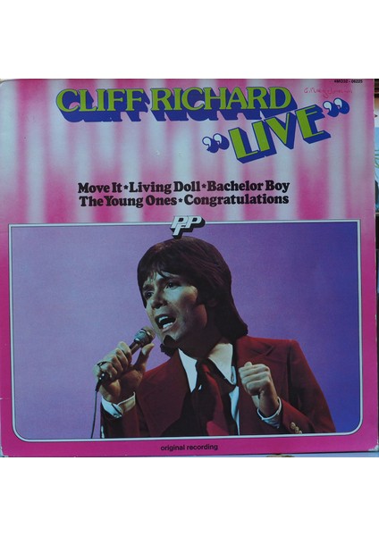 Cliff Richard,live!,belçika Baskı 1972 Lp