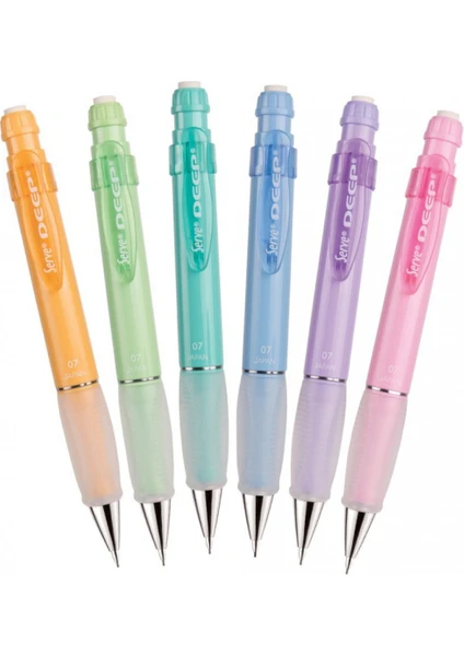 Deep Mekanik Kurşun Kalem 6lı Set 0.7mm- Pastel Renkler