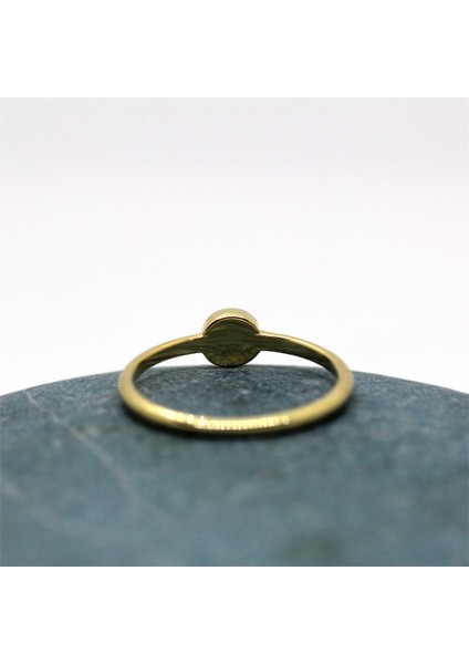 Göz Altın Yüzük - 14 Ayar Altın Mavi Göz Nazar Boncuklu Minimal Tektaş Kadın Yüzük - Eşe, Sevgiliye indirimleri