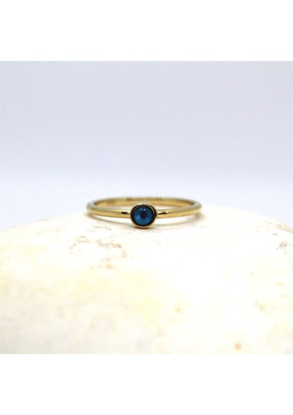 Altın Yüzük - Nazar Bocuğu 14 Ayar Tek Taş Yüzük-Nazar Boncuğu Altın Tek Taş Yüzük-Hediye Altın Yüzük modelleri