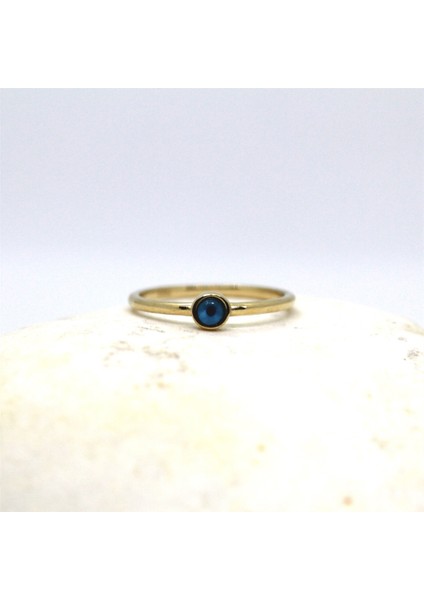 Altın Yüzük - Nazar Bocuğu 14 Ayar Tek Taş Yüzük-Nazar Boncuğu Altın Tek Taş Yüzük-Hediye Altın Yüzük indirimleri