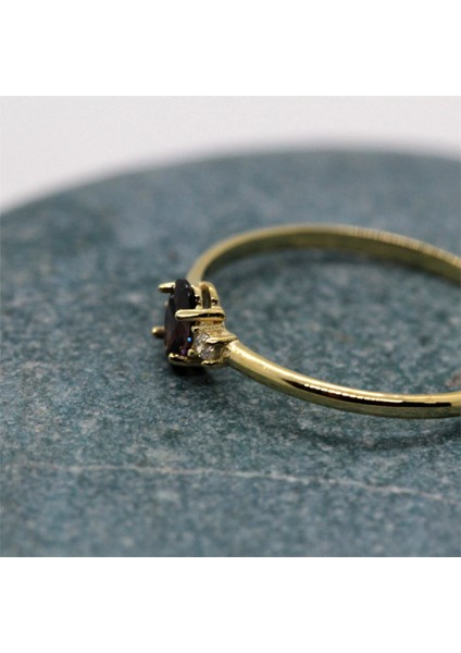 Altın Yüzük - 0.70CT Smoky Taşlı 0.10 Pırlanta(Signity)Tria Evlilik Teklifi 14 Ayar Altın Yüzük-Hediye Altın Yüzük indirimleri