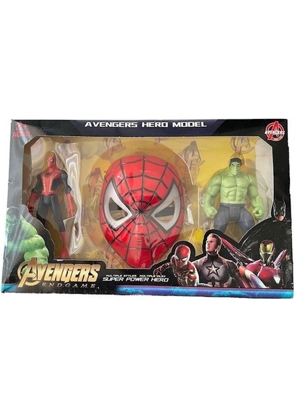 Hulk Spiderman Figür ve Işıklı Örümcek Adam Maske Seti Oyuncak Hulk Oyuncak Örümcek Adam