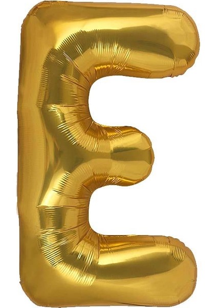 E Harf Gold Folyo Balon 32-34 Inc 82 cm