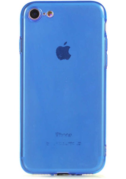 Apple iPhone 8 Kapak Kamera Korumalı Neon Renkli Silikon Kılıf - Neon Mavi