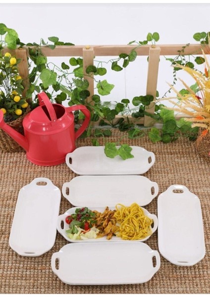 Büyük Boy 4'lü 31X15 Tavuk Dünyası Kulplu Servis Tabağı