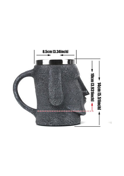 Tiki Kahverengi Paskalya Adalı Kupa Can Açacağı Polinezya Tankard Kahve Bira Bardak Kupalar 600 ml. (Yurt Dışından)
