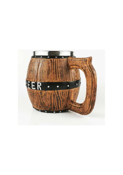 Reçine Kalıp Meşe Ahşap Bira Kupası 600 ml. (Yurt Dışından)