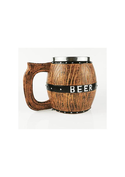 Reçine Kalıp Meşe Ahşap Bira Kupası 600 ml. (Yurt Dışından)