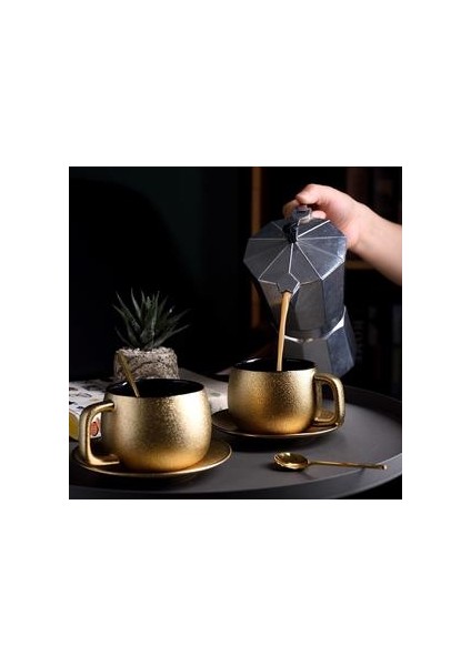Dubai Tarzı Altın Kahve Fincanı Set Ev Basit Modern Çay Fincanı Seti (Yurt Dışından) modelleri