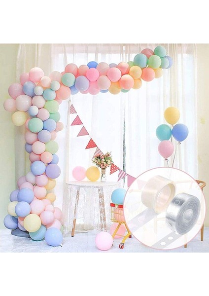 Makaron Karışık 70 Adet Karışık Renk Soft Pastel Balon + 5 Mt.balon Zinciri