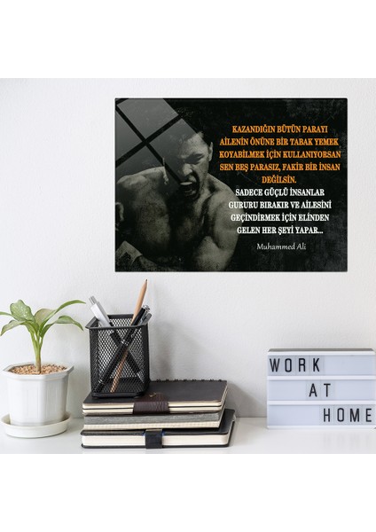 Kişisel Gelişim | Cam Tablo | Muhammed Ali | 30cm x 40cm