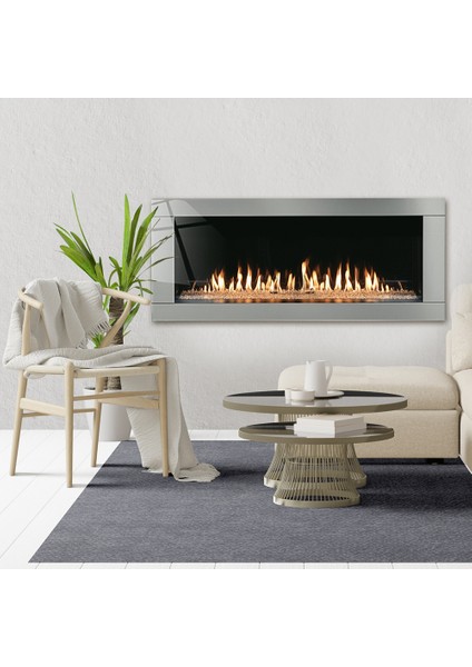 Cam Tablo | Şömine Görünümlü | 50cm x 120cm