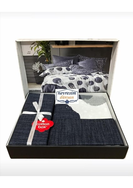 Modern Tek Kişilik Nevresim Takımı Orva Indigo